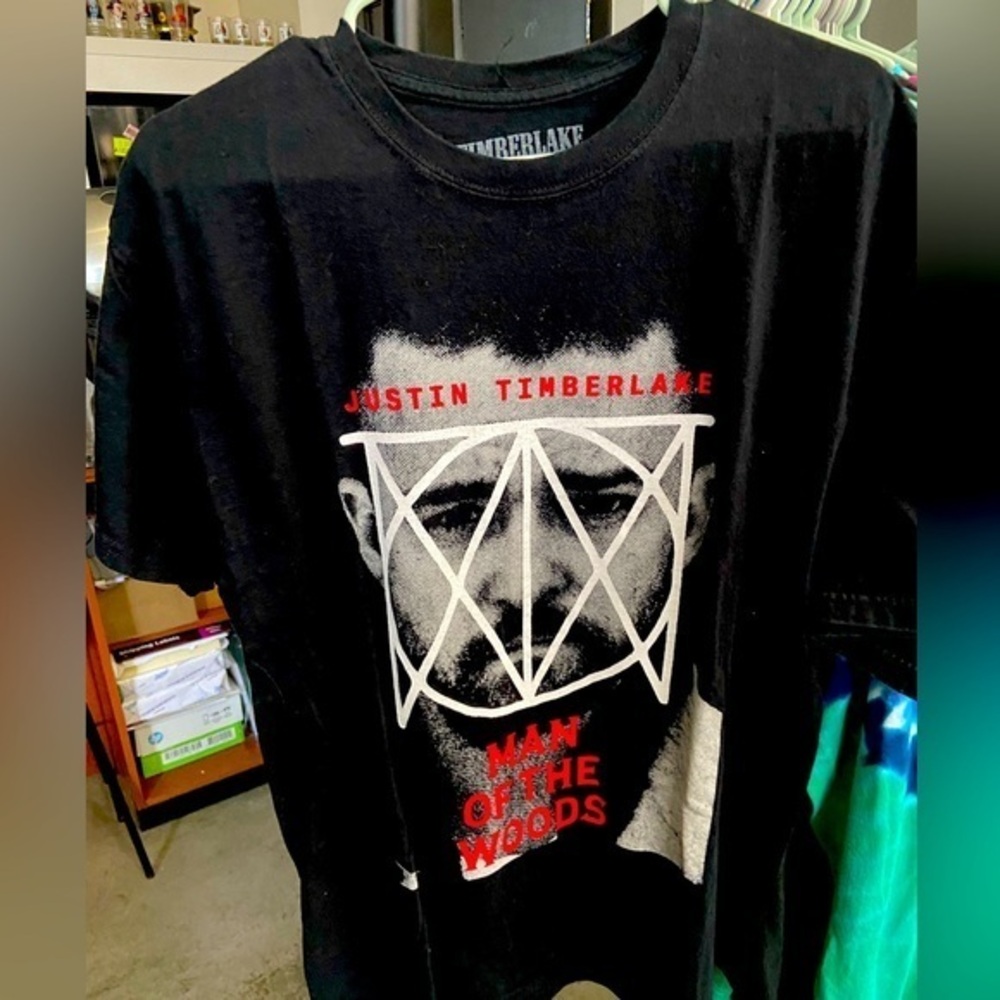 Justin Timberlake Man of the Woods tour black t shirt Sz: L